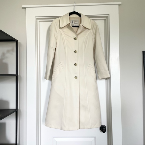 Vintage London Fog Classy Off-White Trench Coat - Size 8 - Picture 2 of 15
